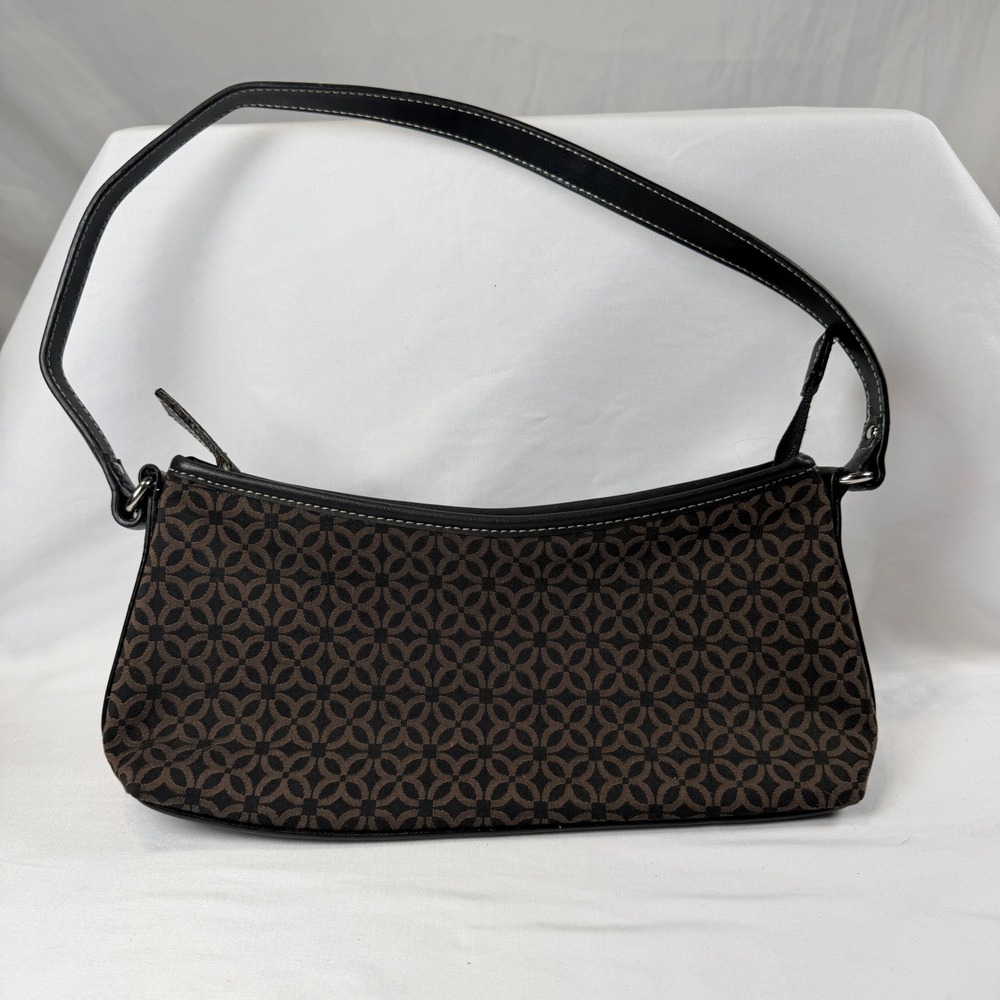 Relic Shoulder Bag Womens Small Brown Black Monogram Baguette Handbag RL4369